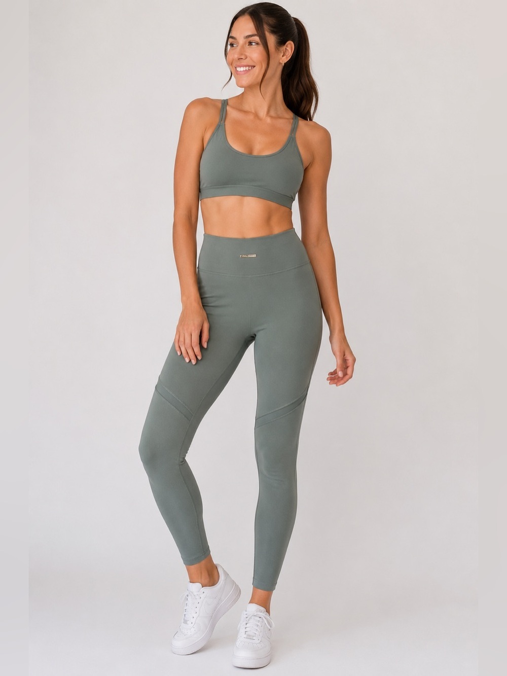 Gymshark Whitney Simmons Sage Green High-Waisted Scrunch Leggings | Size Small